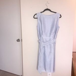 Silvery blue dress looks like silk but is polyester - doesn’t wrinkle -